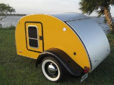 teardrop camper yellow